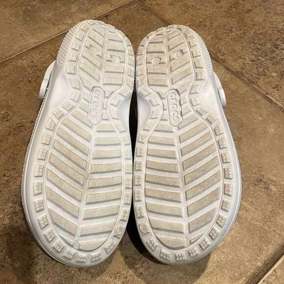 Crocs Blue Classic Lined Clog Shoes Unisex M9 W11 Comfort Faux Fur - Picture 10 of 10